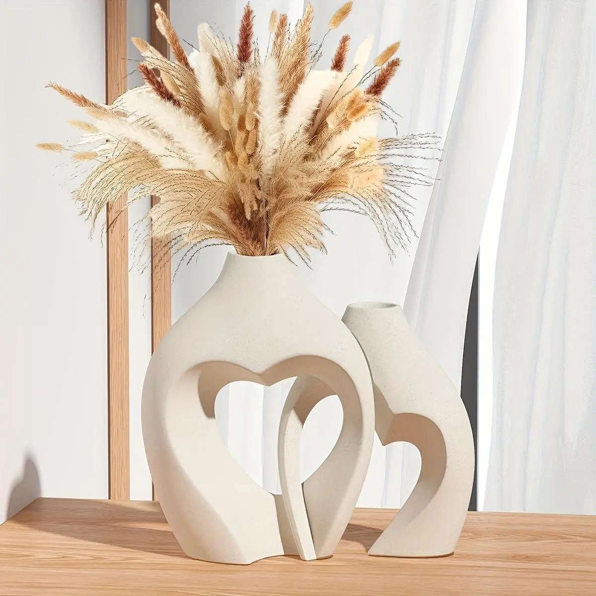 Heart-Shaped Resin Vase Set, Simple Home Decor, Wedding Dining Room Living Room Office Decoration, Perfect Gift Idea, Options