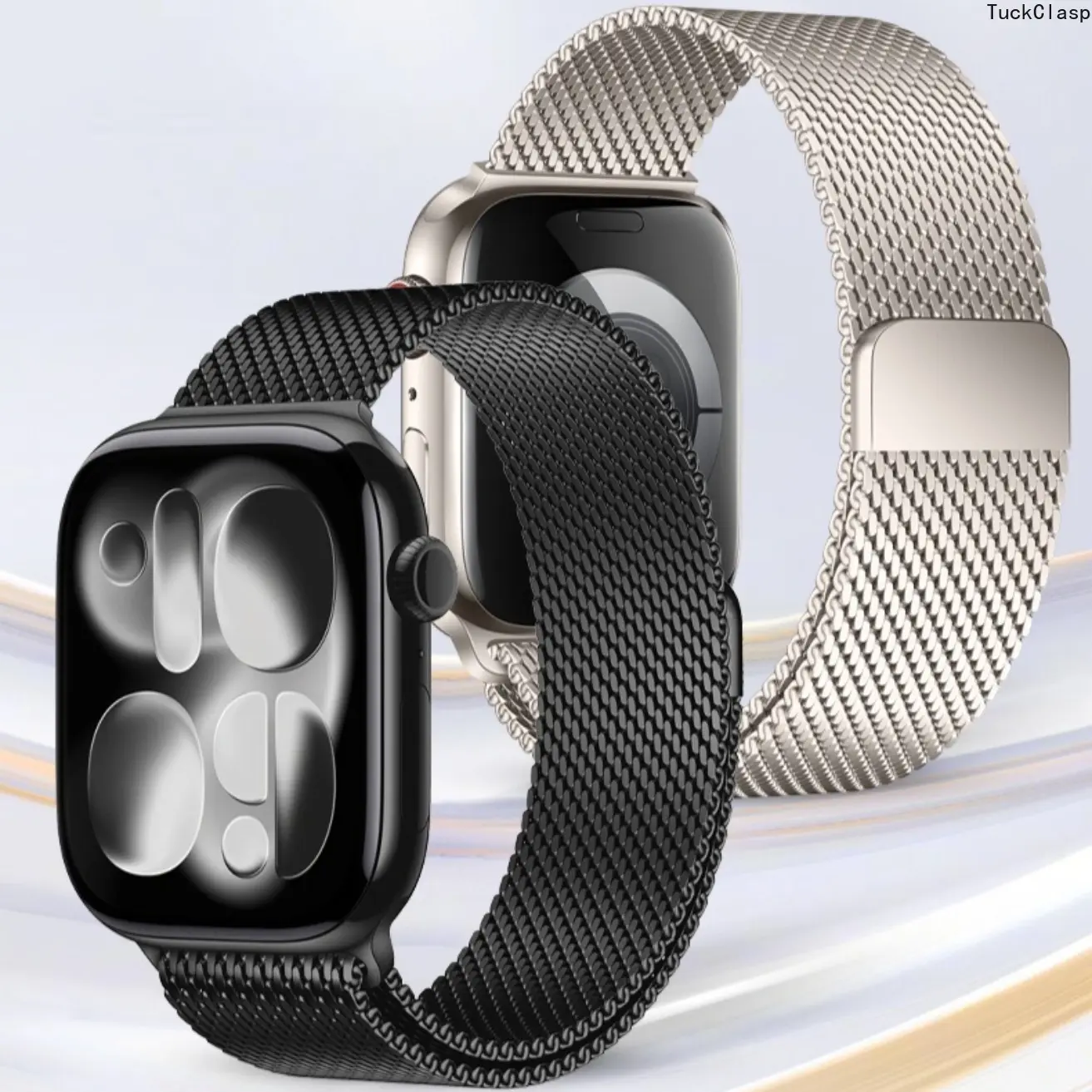 Milanese Loop Magnetic Watch Band Compatible with Apple Watch Series 1–11, Stainless Steel Mesh Adjustable Wrist Strap, Classic Breathable Magnetic Replacement Accessory
