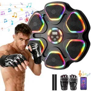 Music Boxing Machine for Kids Adults, Boxing Gym Equipment Smart Interactive Music Punching Machine with Gloves 11 Modes 9 Speeds Wall Mounted Electronic Boxing Punching Pad for Reaction Training Home Fitness Room Game