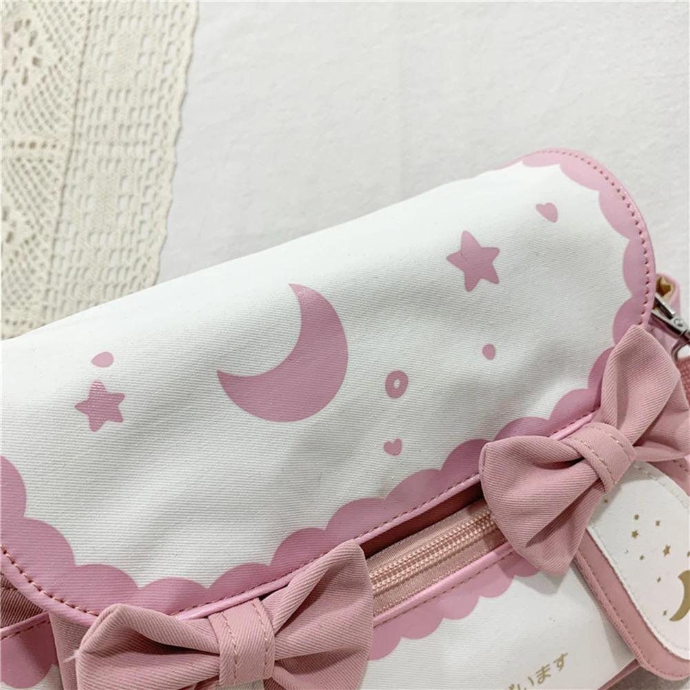Y2K Cute Girl Lolita Bow Rabbit Shoulder Bag Women Star Moon Canvas Crossbody Bags Korean Kawaii Satchel Bag Sweet Messenger Bag Y2K Cute Girl Lolita Bow Rabbit Shoulder Bag Women Star Moon Canvas Crossbody Bags Korean Kawaii Satchel Bag Sweet Messenger Bag
