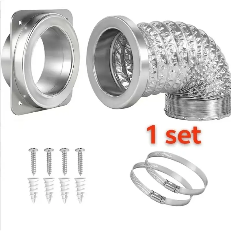 1 set of exhaust connector kit for magnetic dryer DV180 sealed dryer exhaust hose coupled with exhaust hose with 3.3 ft. 4 in. pipe and two clamps.