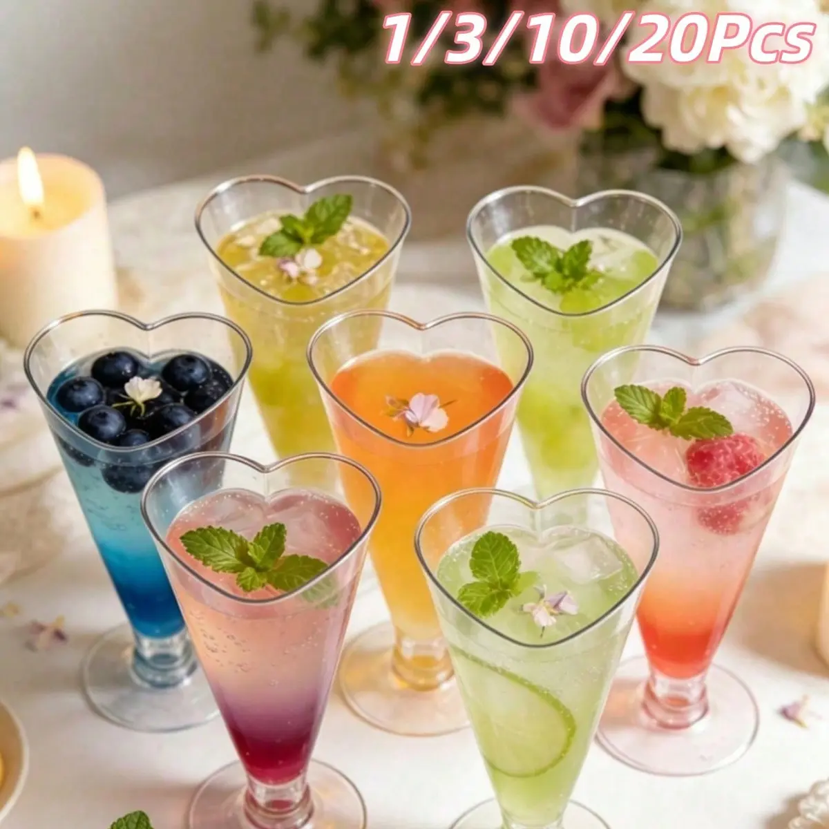 Elegant 5oz Plastic Martini Cups, Reusable for Cocktails, Champagne, Desserts, Perfect for Weddings, Valentine's Day Parties, Party Supplies, 1/3/10/20 Pack