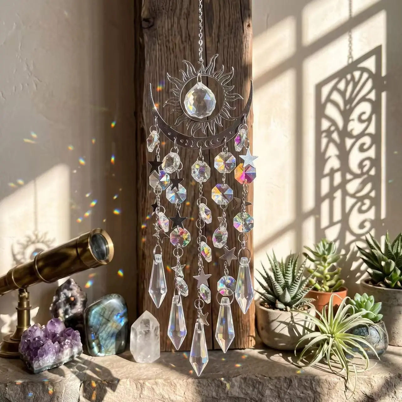Crystal Window Hangable Sun Catcher Prism Ornament - Light Modern Home Decor, Cozy Room Gift for Mom   favors party    mini gifts for coworkers