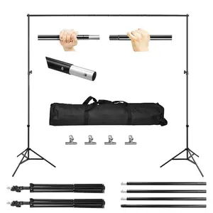 6.5 x 10ft Photo Video Studio Backdrop Background Stand Adjustable Heavy Duty Photography Backdrop Support Stand Set with Carrying Bag Clamps,summervibes