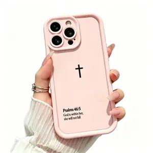 Minimalist Cross Psalms Soft Silicone Smart phone case - Durable, Shockproof, Anti-Scratch Handheld Casing for iPhone 17 Pro Max,16 E,15 Plus,14,13 Mini,12,11,X,XS & Galaxy S26,S25,S24,S23,S22,S21 - Faith Fans Cellphone Accessories