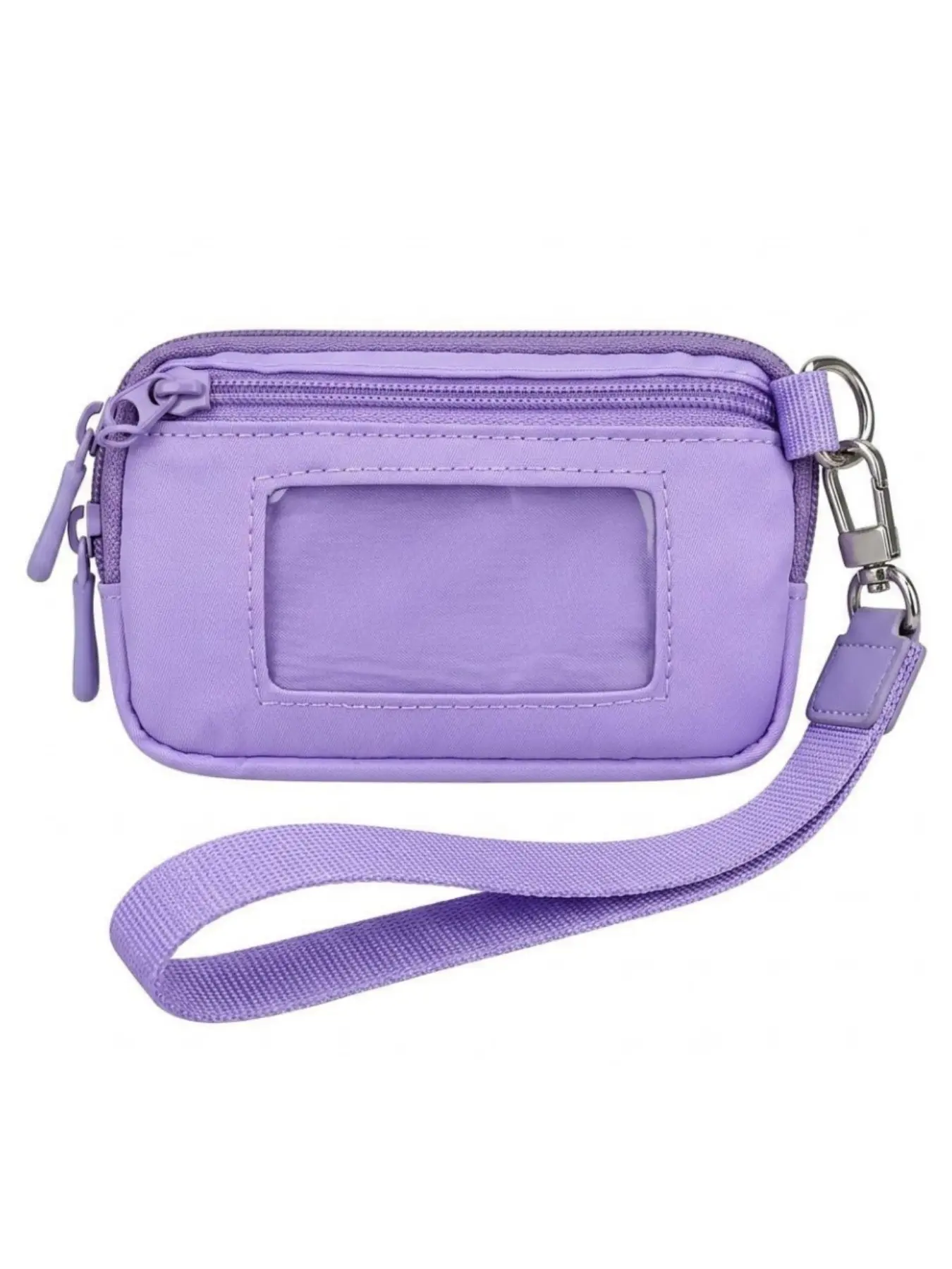 Nylon Waterproof Small Wallet Wristlet, Multi-Function Wrist Card Holder, Women's Coin Purse, Zip Pocket ID Case, Cash Slot, Keychain