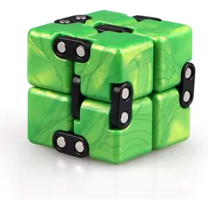 Upgraded Infinity Cube Fidget Toy, Cool Mini Gadget Best for Stress and Anxiety Relief and Kill Time, Special Designed Texture Artistic and Fashion (Emerald Green)fidget toys