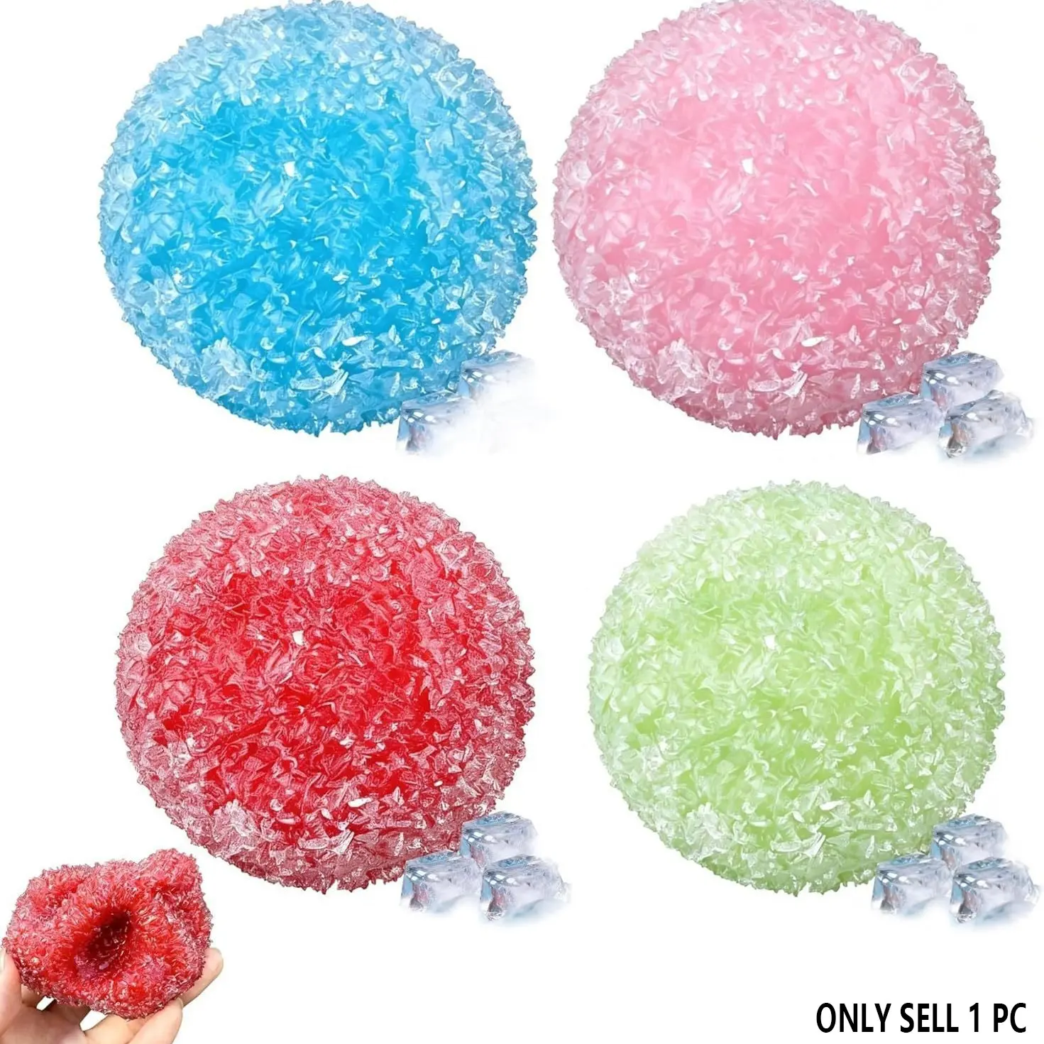 Crunchy Squishy Stress Ball, Frozen Waxberry Moldable Ice Skin Crunchy Sensory Fidget Toy, Stress-Relieving Squeeze Squishies, Satisfying Relaxing Sensory Toy