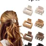 8pcs Matte Hair Clips, Flat Claw Clips for Women & Girls, Rectangle & Double Row Design, Ideal for Thin/medium/fine Hair, Non-Slip Jaw Clamps, Hair Claws, Hairclips