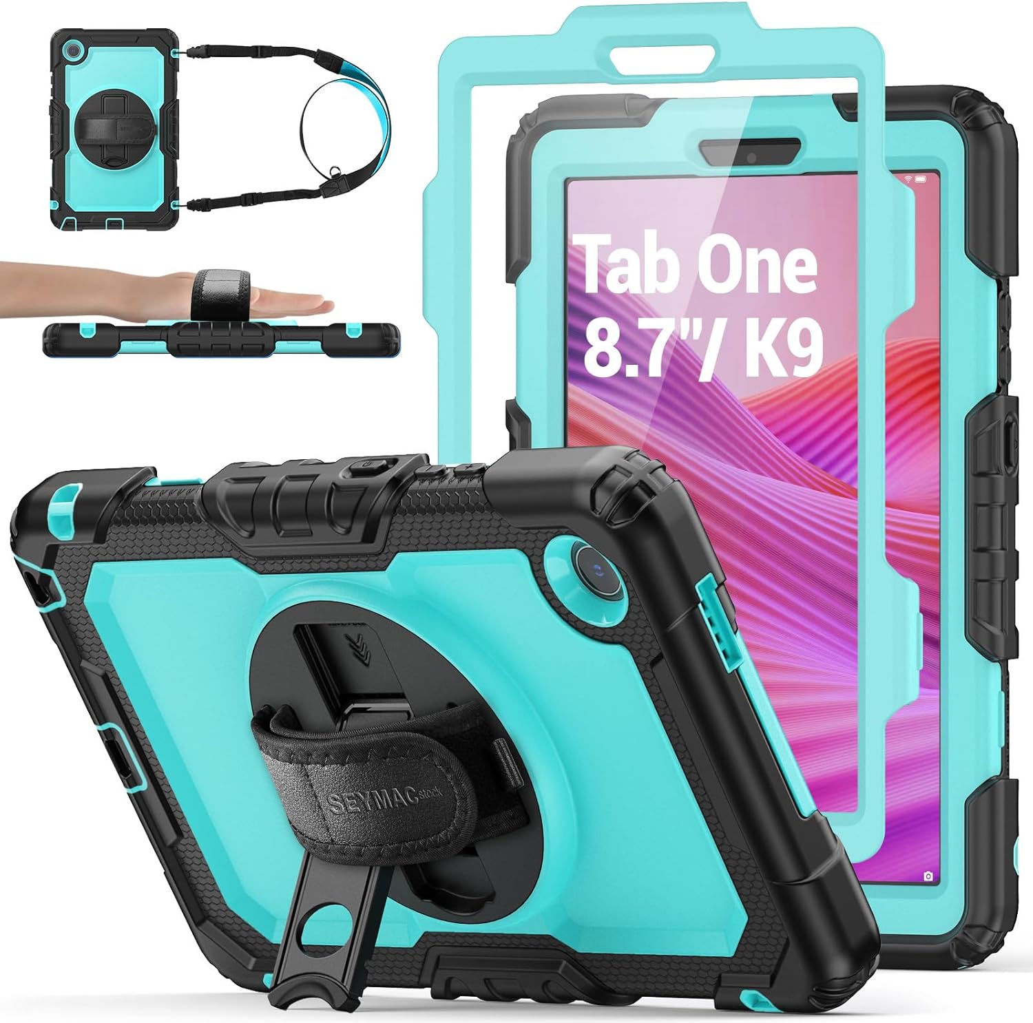 Tablet Case for Lenovo Idea Tab M11 Drop Proof 360 Rotate Stand with Strap Pen Holder and Screen