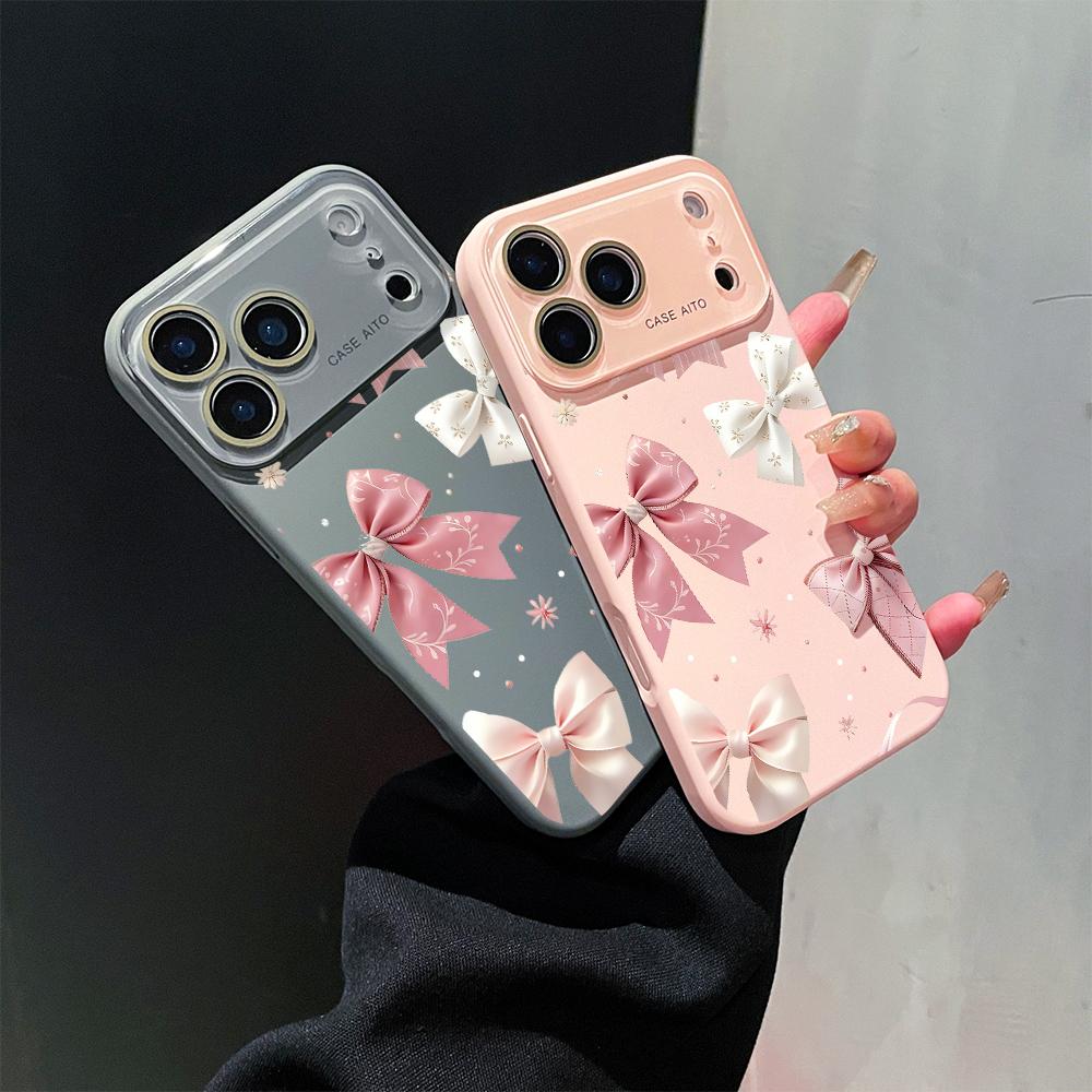 Bow Phone Case, Elegant Style, for compatible with iPhone 17/17pro/17promax/17Air/iphone16/16pro/16plus/16promax/15/15promax/15pro/11/12/13/14promax/12mini/13mini/11pro/11promax/12pro/12promax/13pro/13promax/14pro/14promax, Cute Bows and Pearls Present, F