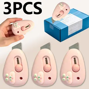 3-Pack Bunny Mini Craft Knife, Portable Hand Tool, Ideal for Unboxing, Home Use, Office Cutting Supply, Perfect for Opening Letters, Convenient Paper Cutter