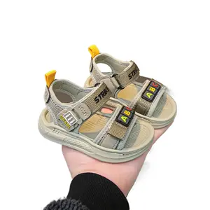 Boys ABC Letter Sandals Breathable Mesh Velcro Strap Anti-Slip Soft Sole Summer Outdoor Walking Shoes Low Top Toddler Kids