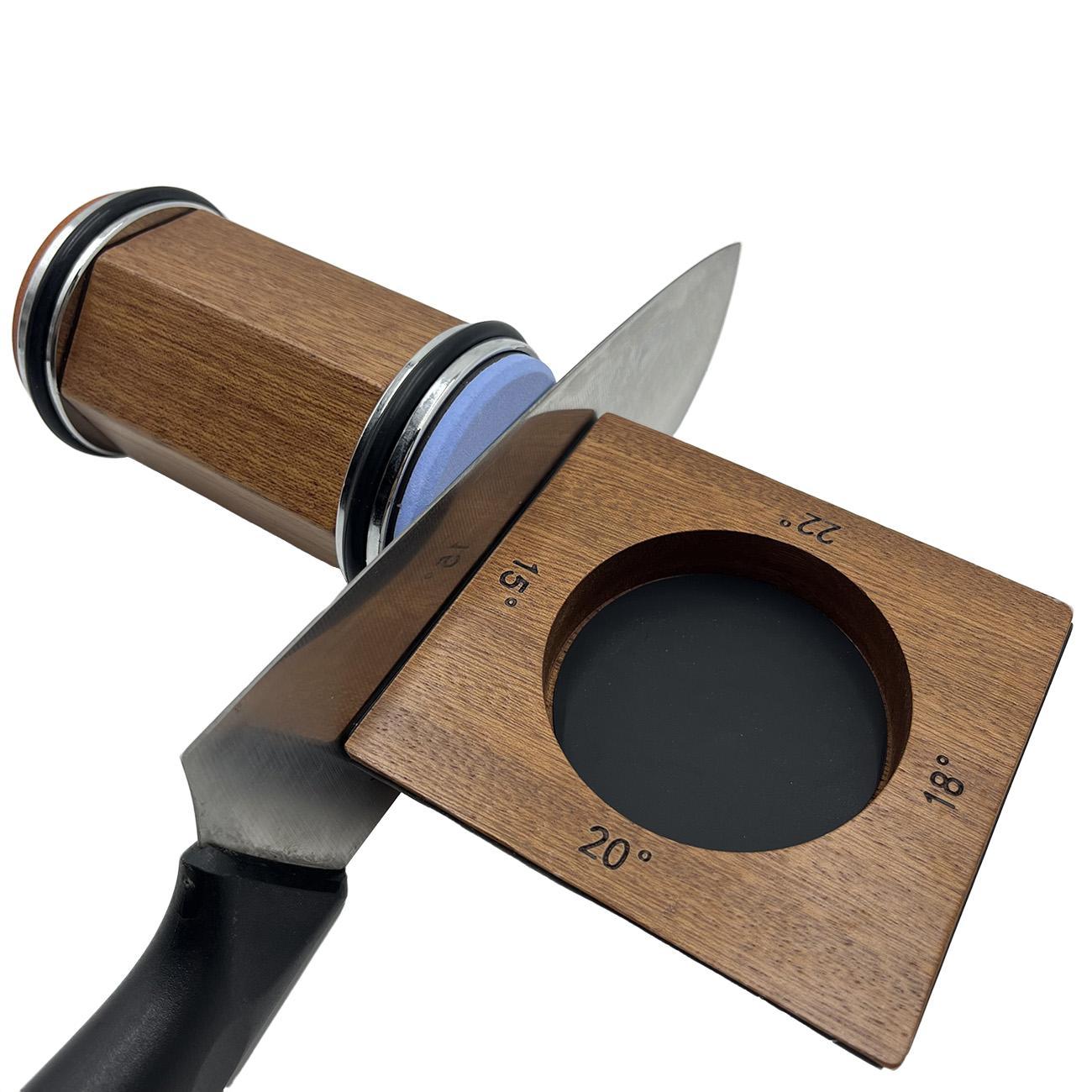 Original Rolling Wooden Knife Sharpener, Effortless Kitchen Knife Sharpening Tool, Sharpens at 15 18 20 22 Degrees for All Knives