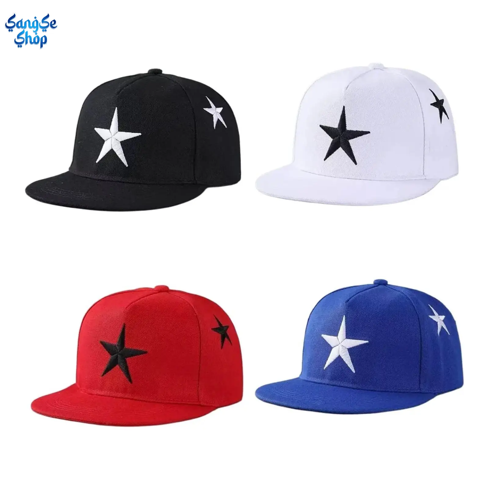Unisex Cotton 5-Pointed Star Print Flat Brim Street Trucker Baseball Cap - Rhinestone Logo, Neutral Fabric, Sun Protection Athleisure Sports & Outdoor Hat with Storage Bag for Outdoor Cycling, Casual Wear, Athleisure Sports & Outdoor Hats