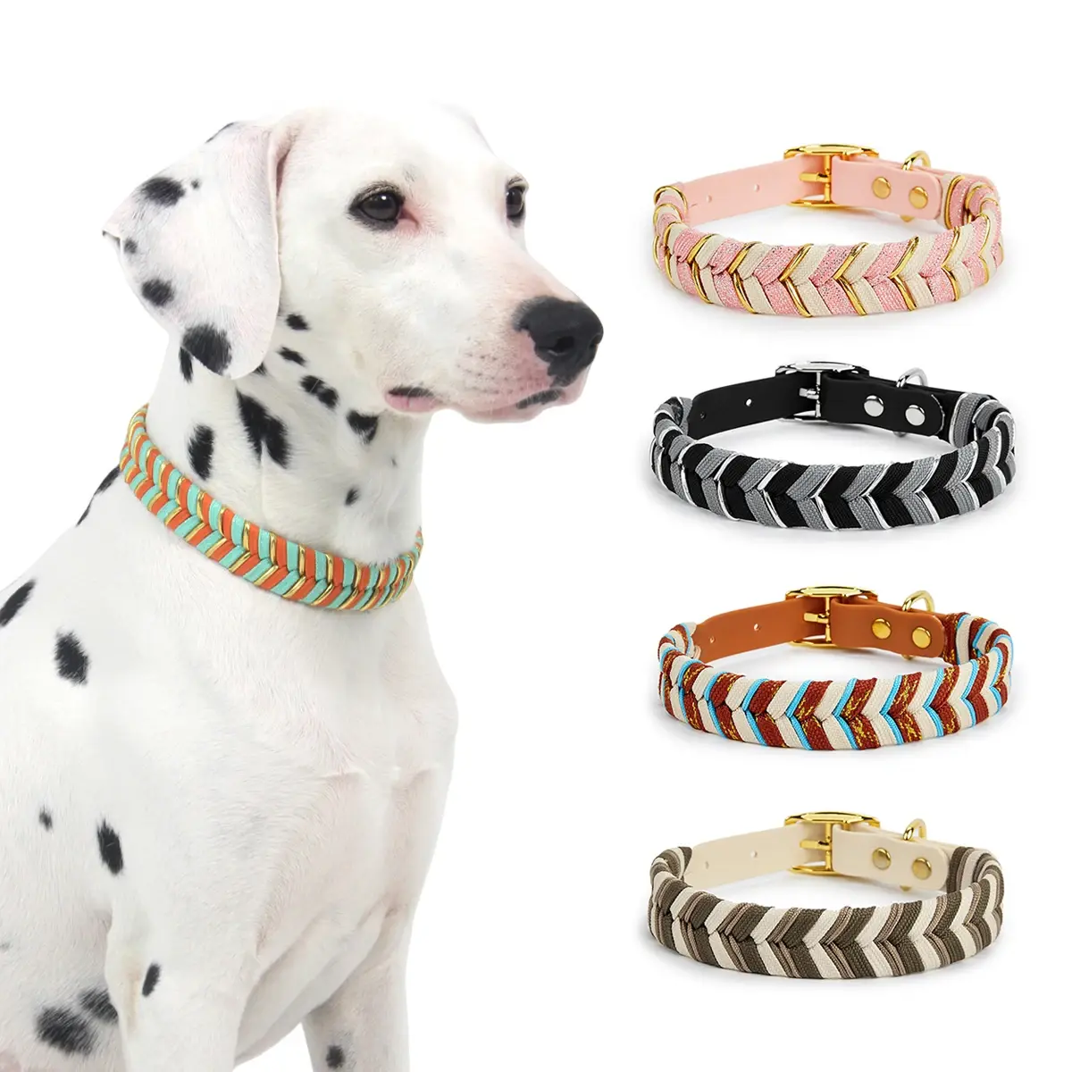 Handmade Colorful Dog Collar – Premium Adjustable Pet Neck Ring for Stylish Outdoor Walking & Daily Comfort