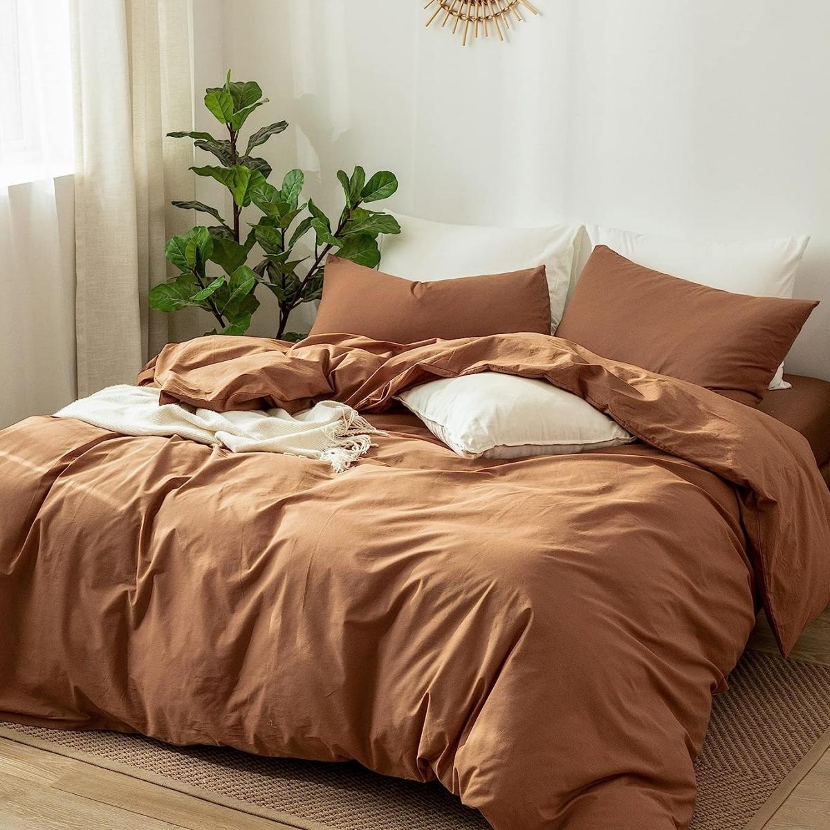 Solid Color Bedding Set, 2/3 Counts/set Including Duvet Cover & Pillowcase without Filler, Soft Warm Bedding Set for Home Bedroom, Bed Sets