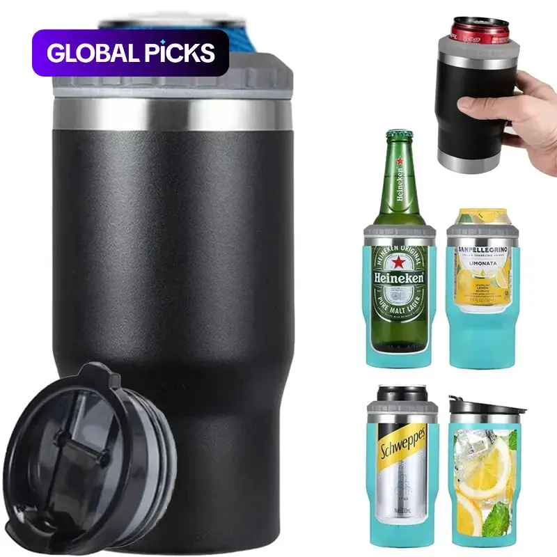 Stainless Steel Vacuum Insulated Can Cooler, 1 Count Double Wall Cold Jar Cooler, Can, Bottle & Drink Cooler for Lean Beer & Hard Soda Bottle, Picnic Travel #GLOBAL PICKS