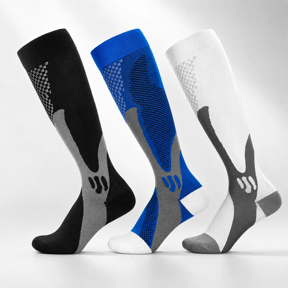 3 Pairs 20-30mmHg Compression Socks for Women & Men: Anti-Slip Knee High Support for Nurses, Pregnancy & Edema Relief sport athletic Work Socks active lifestyle