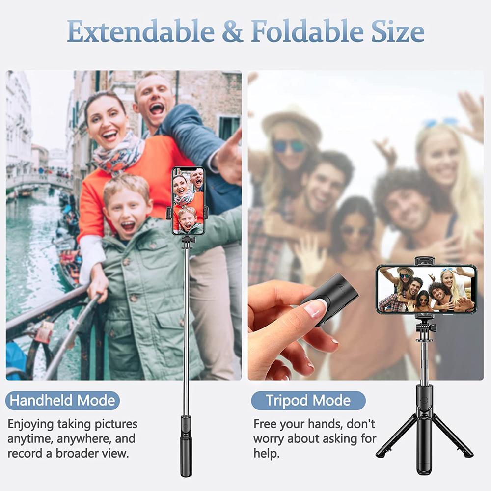 3In1 Bluetooth Wireless Selfie Tripod With Fill Light Shutter Remote Control Portable Foldable Monopod