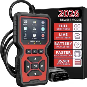 Scanner Diagnostic Tool Code Reader, Car Engine Fault Code Reader with Voltage Tester & Charging System Test, Diagnostic Tool for Compatible Protocol Vehicles, Red