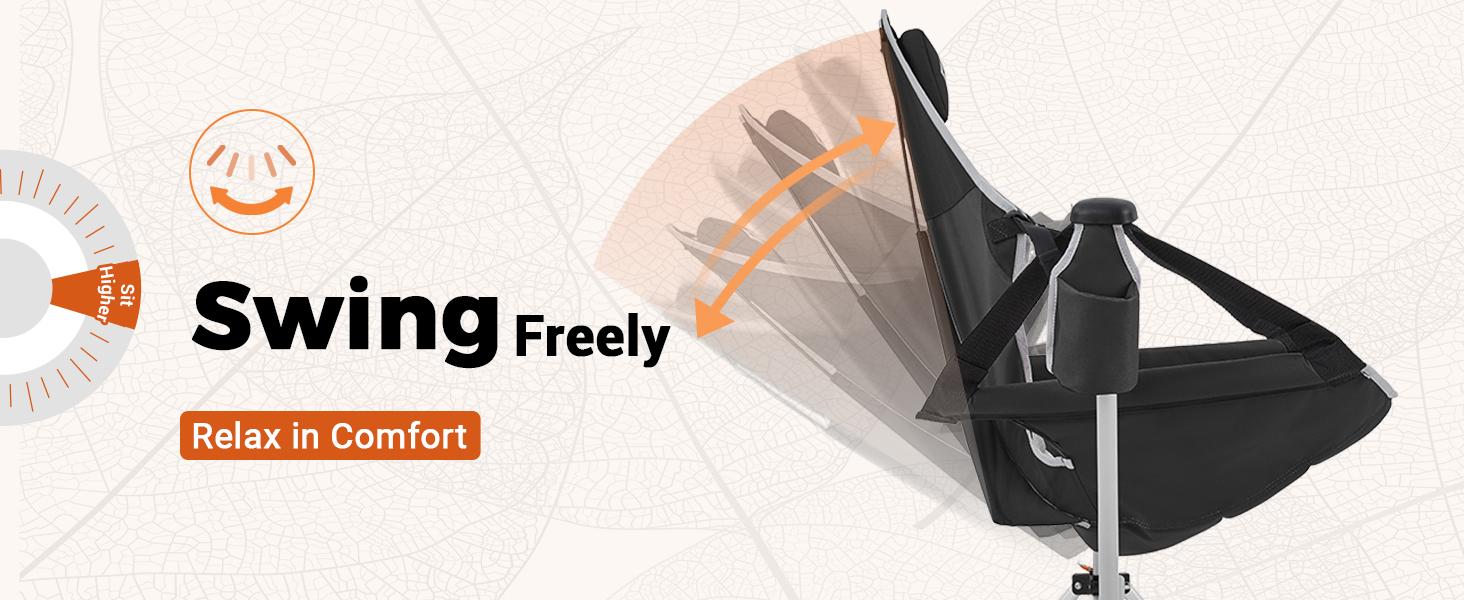 KingCamp Hammock Chair with Footrest – Heavy Duty Swinging Rocking Camping Chairs for Adults up to 400lbs, Folding Portable Oversized Rocker with Cup Holder & Pillow for Outdoor Beach Lawn RV Sports