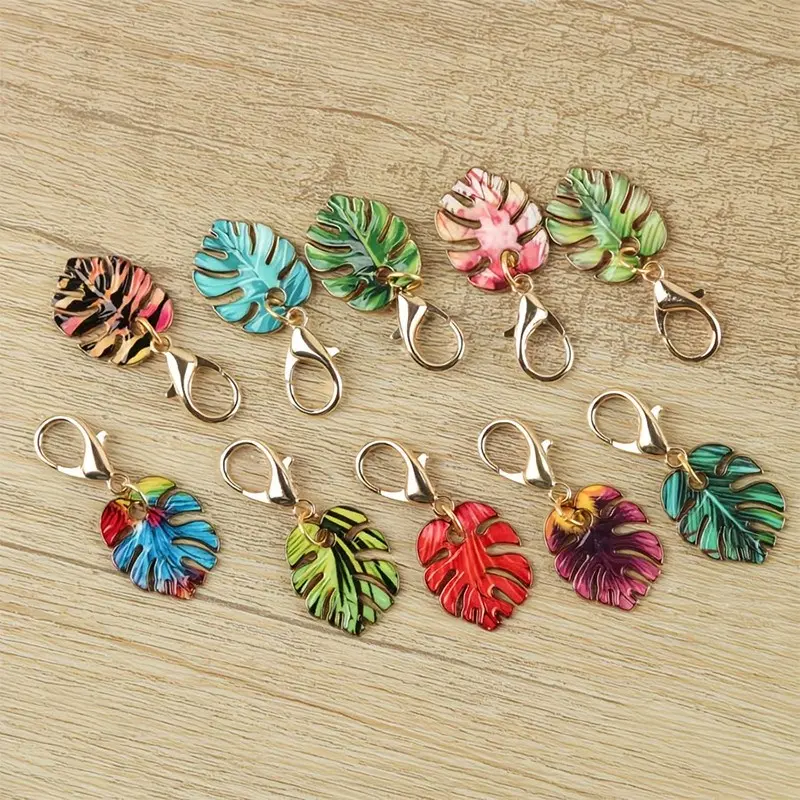 10pcs Tropical Rainforest Leaf Keychain Set, Hawaiian Series Suitable for Various PartyDecorations, Bag Decorations, Healing Small Pendant Suitable for Birthday/Graduation Season/Mother'S Day/Teacher'S Day/Coming-Of-Age Ceremony/Back Cool Keychains