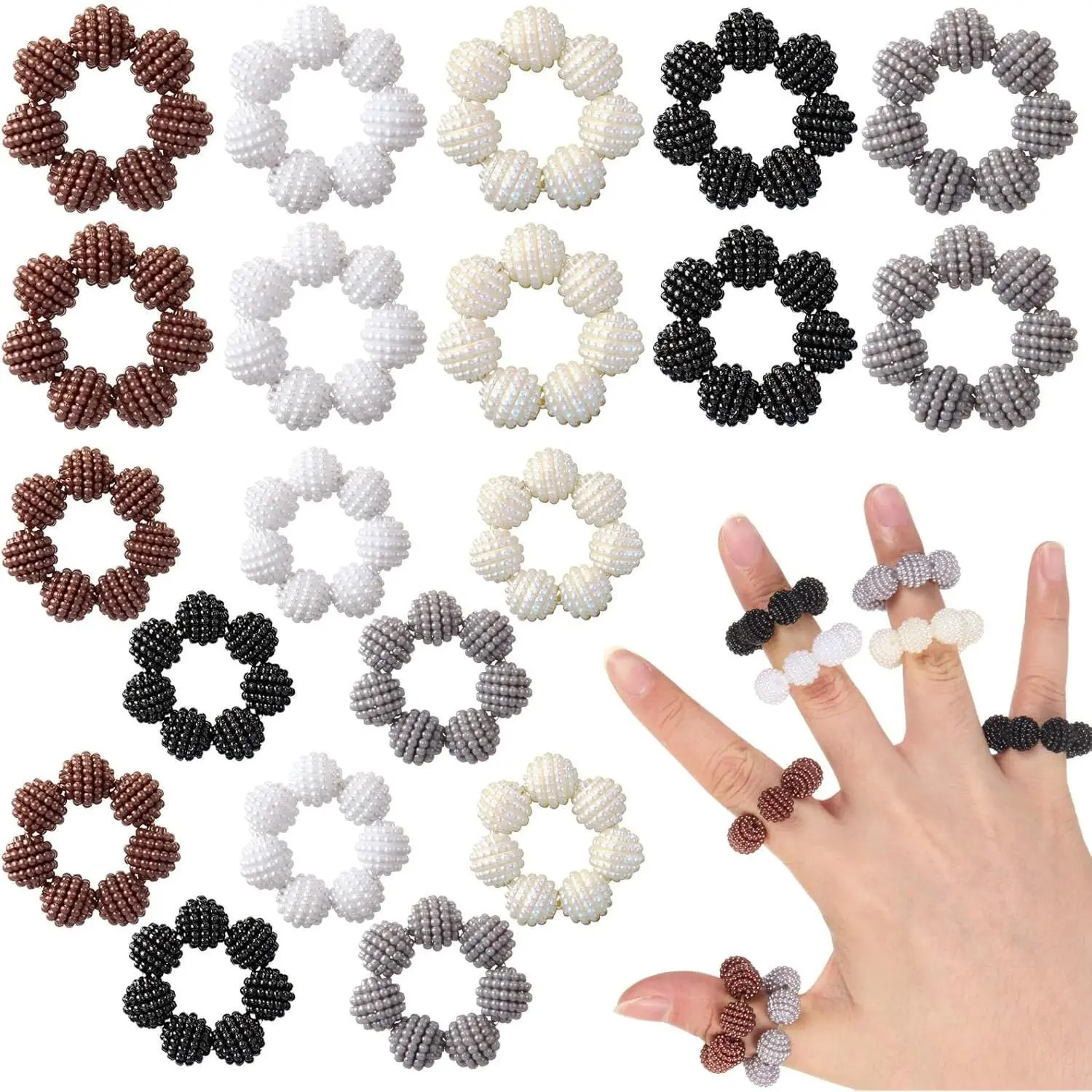 Liliaafar Fidget Ring for Adult Colored Spiky Bead Anxiety Rings Sensory Finger Acupressure Rings for Stress Relief Anxiety Ring Stress Reducer Office Workers Christmas Gifts