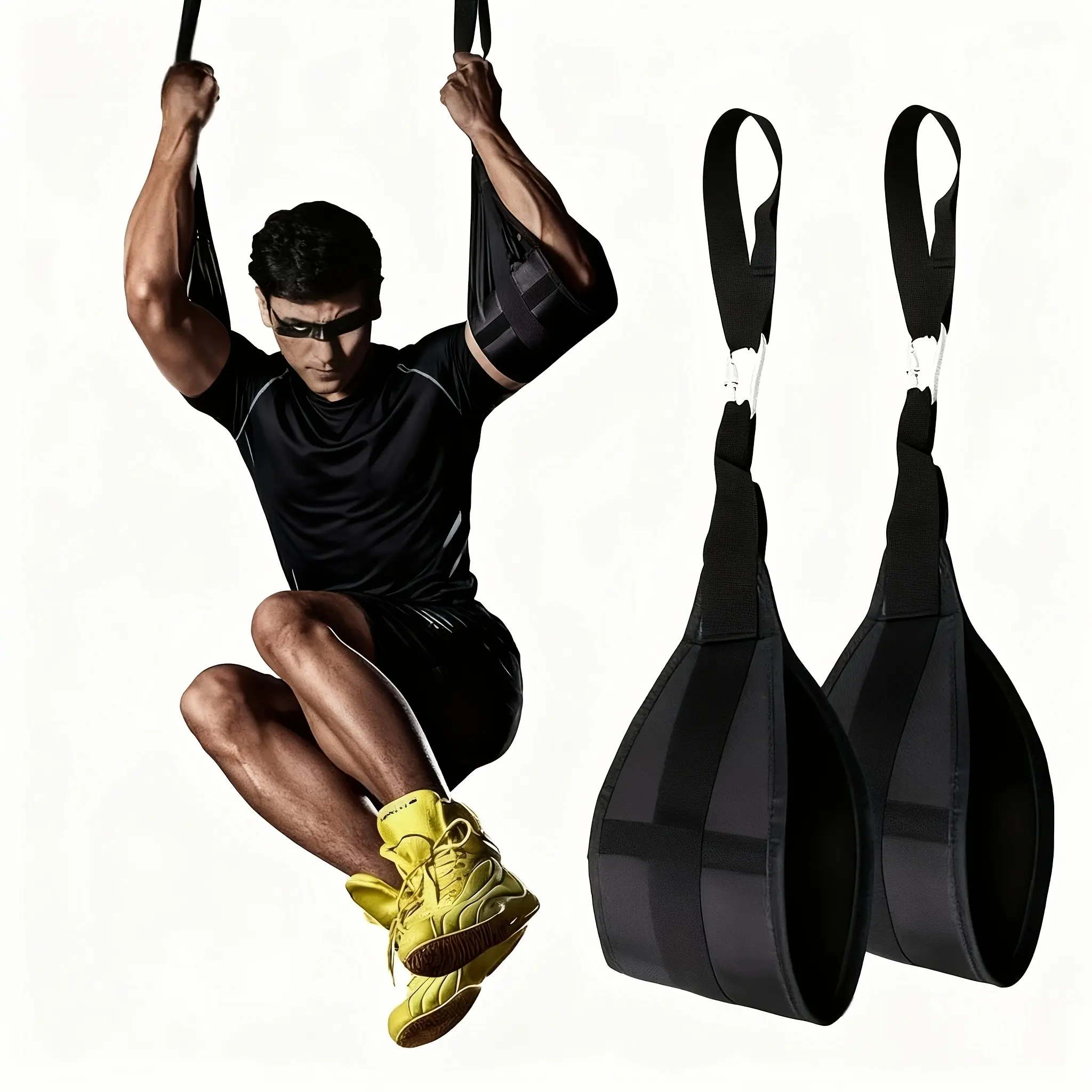 Hanging Resistance Training System with Hooks, Gym Suspension Trainer, Leg & Arm Support, Compatible with Pull-Up Bars, Trx, Home Gym