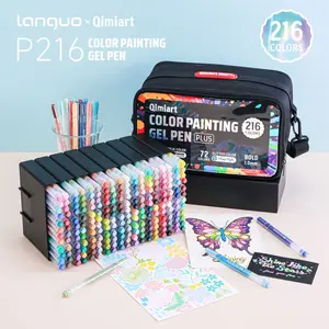 216pcs Drawing Gel Pens Set with Handheld Storage Bag, 1.0mm Tip, Rich Colors, Large Capacity Ink, Ideal for Art Supplies