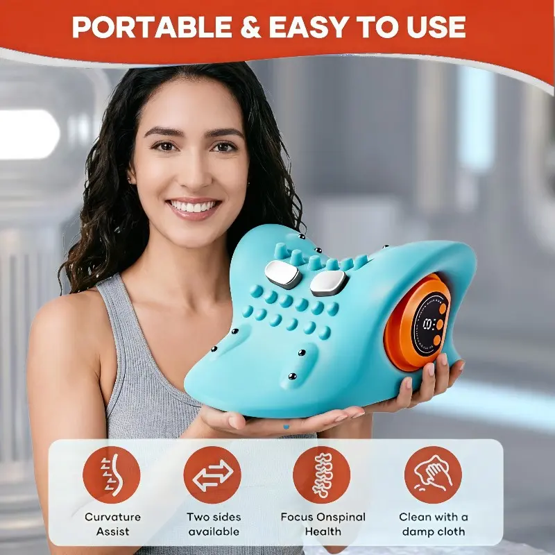 Multi-Functional Heating Shoulder Neck Massager, Electric Massage Pillow, Body Care Machine, Rechargeable Ergonomic Design, Perfect for Home and Office, Usb Rechargeable Massagers