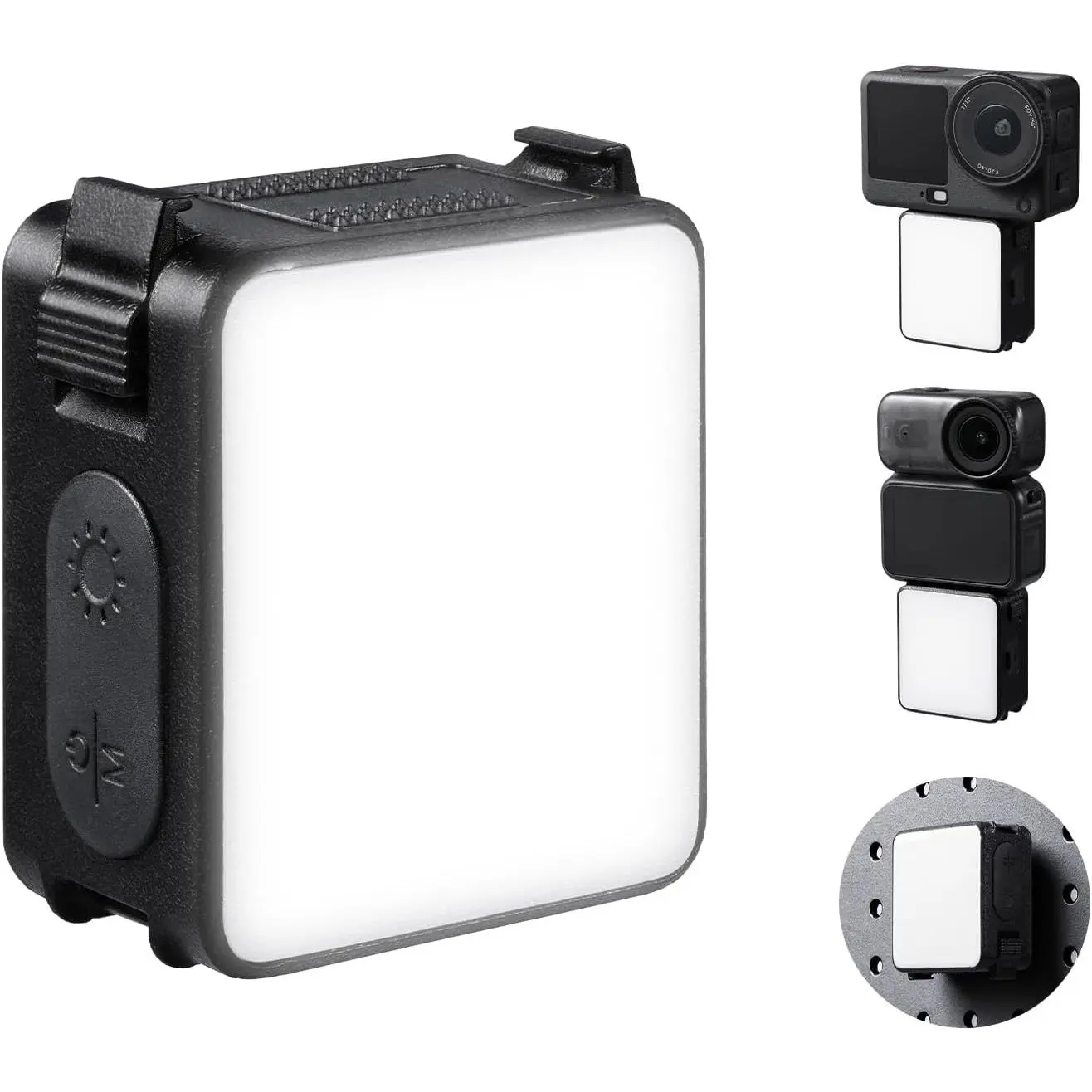 K&F CONCEPT Magnetic Quick Release Fill Light Compatible for DJI Osmo Action 6/Osmo Nano, Magnet Backplate 1.5W USB C Rechargeable Mini LED Vlogging Lighting, Action Camera Selfie Vlog Video Recording