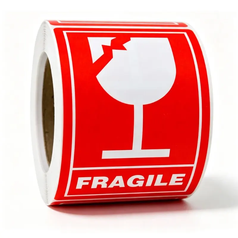 100/200pcs 2x3inch Fragile Warning Stickers, Logistics Transport Warehouse Storage Labels, Adhesive Tags for Boxes, Cups, Bowls, Bottles