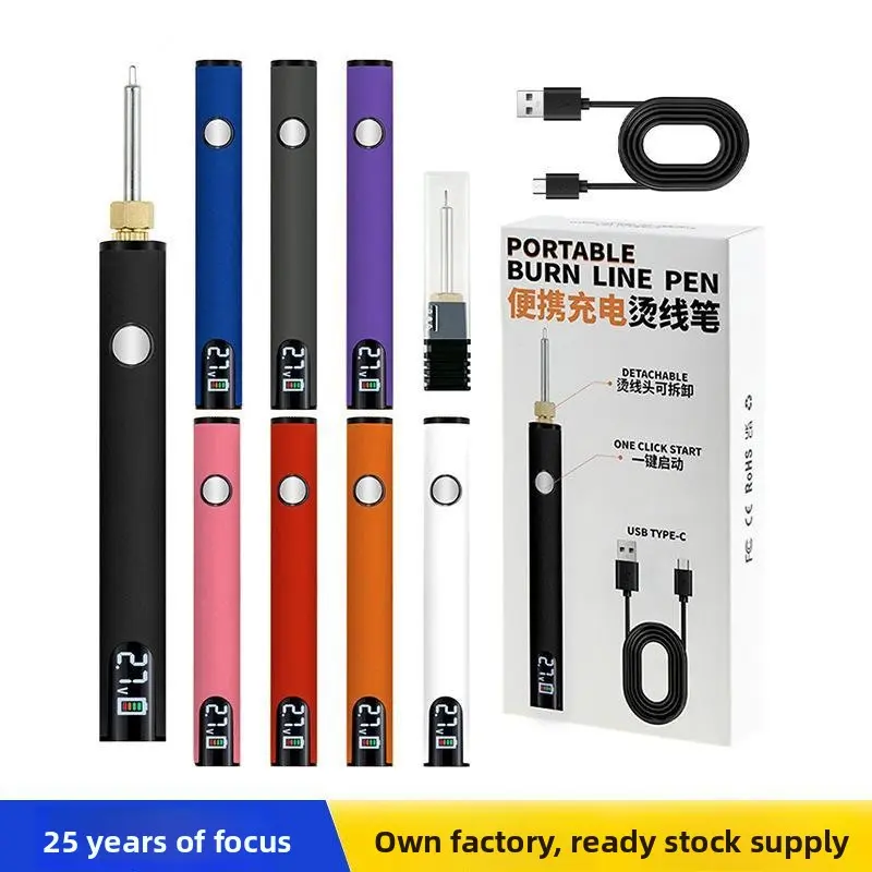 USB Portable Electric Soldering Iron, Digital Display 3-Speed Adjustable Pressure Maintenance Tool with Hand-Woven Rope