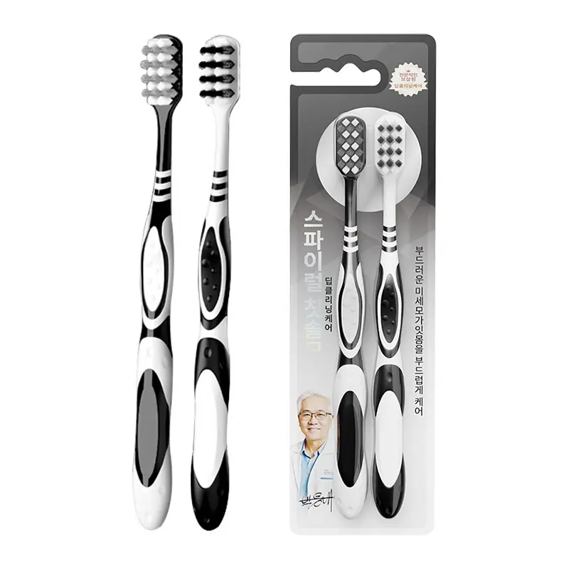 pack fo 2 Hard-bristled Toothbrush Set for adults extra hard and durable high-end medium-hard bristles a cleaning marvel for removing stains and plaque