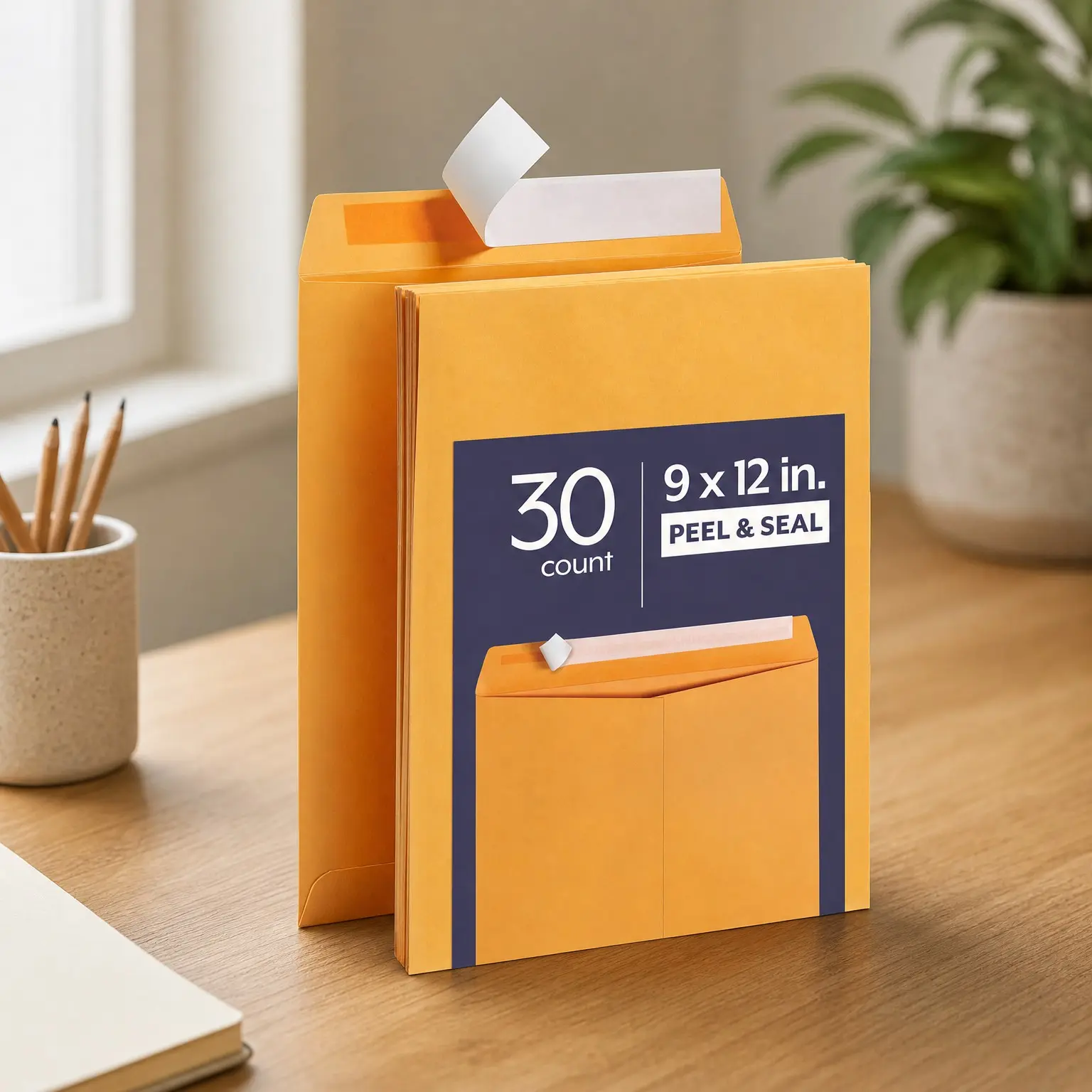 9 x 12 Catalog Envelopes, 30 Pack, Heavyweight 28 lb Brown Kraft Document Envelopes with Self Seal Closure for Mailing, Filing and Organizing(Gift)