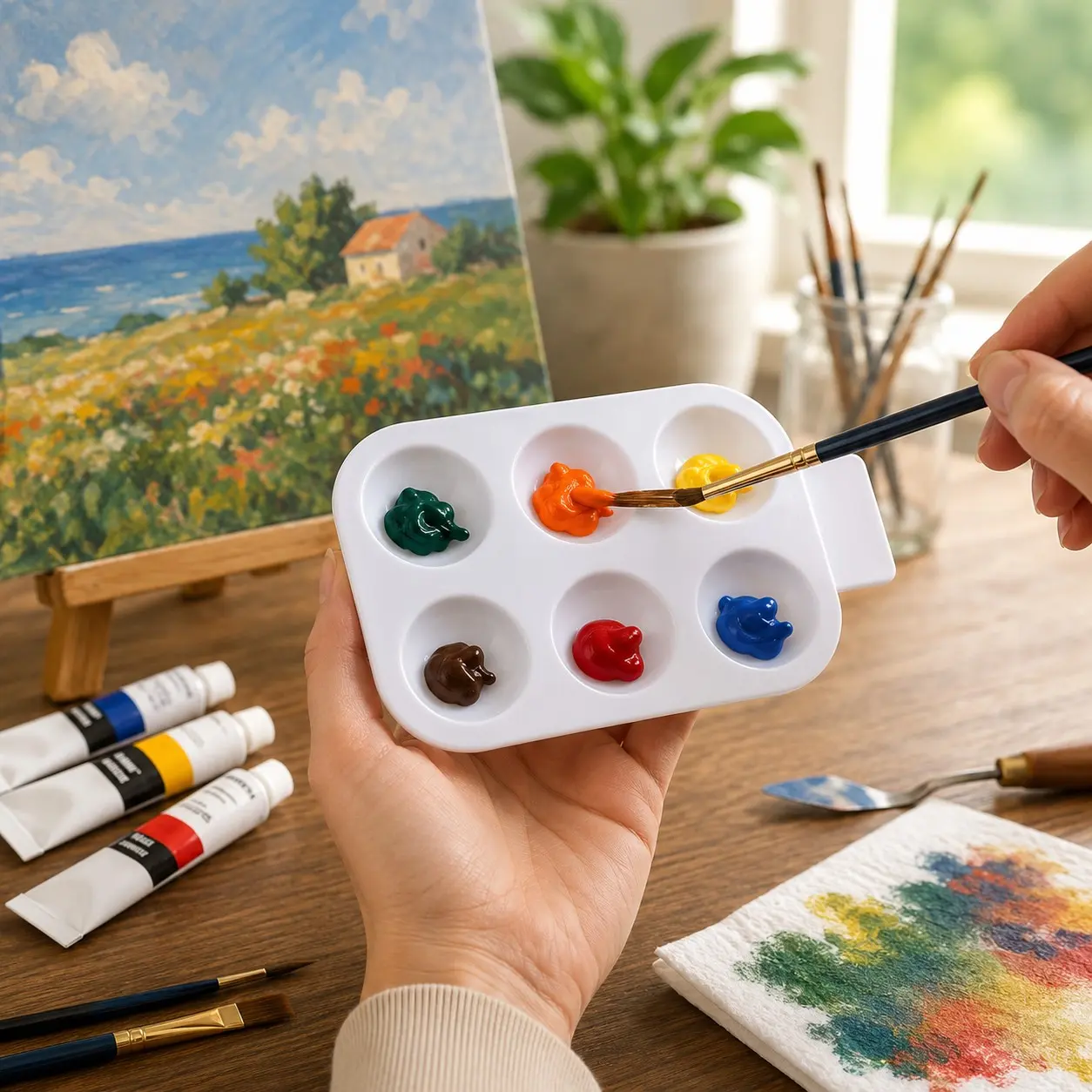 10pcs Palette Art Alternative Paint Tray, Artist Watercolor Painting Supplies, Pigment Tray, Watercolor Palette, Art Paint Tray