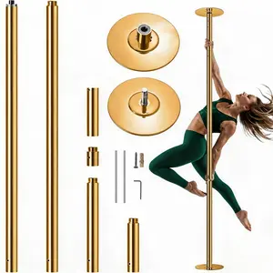 Professional Dancing Pole Kit, Heavy-Duty Steel Dance Pole, Height Adjustable Removable Spinning Static Dual Mode, Portable Dance Equipment for Home, Studio, Gym and Stage Performance