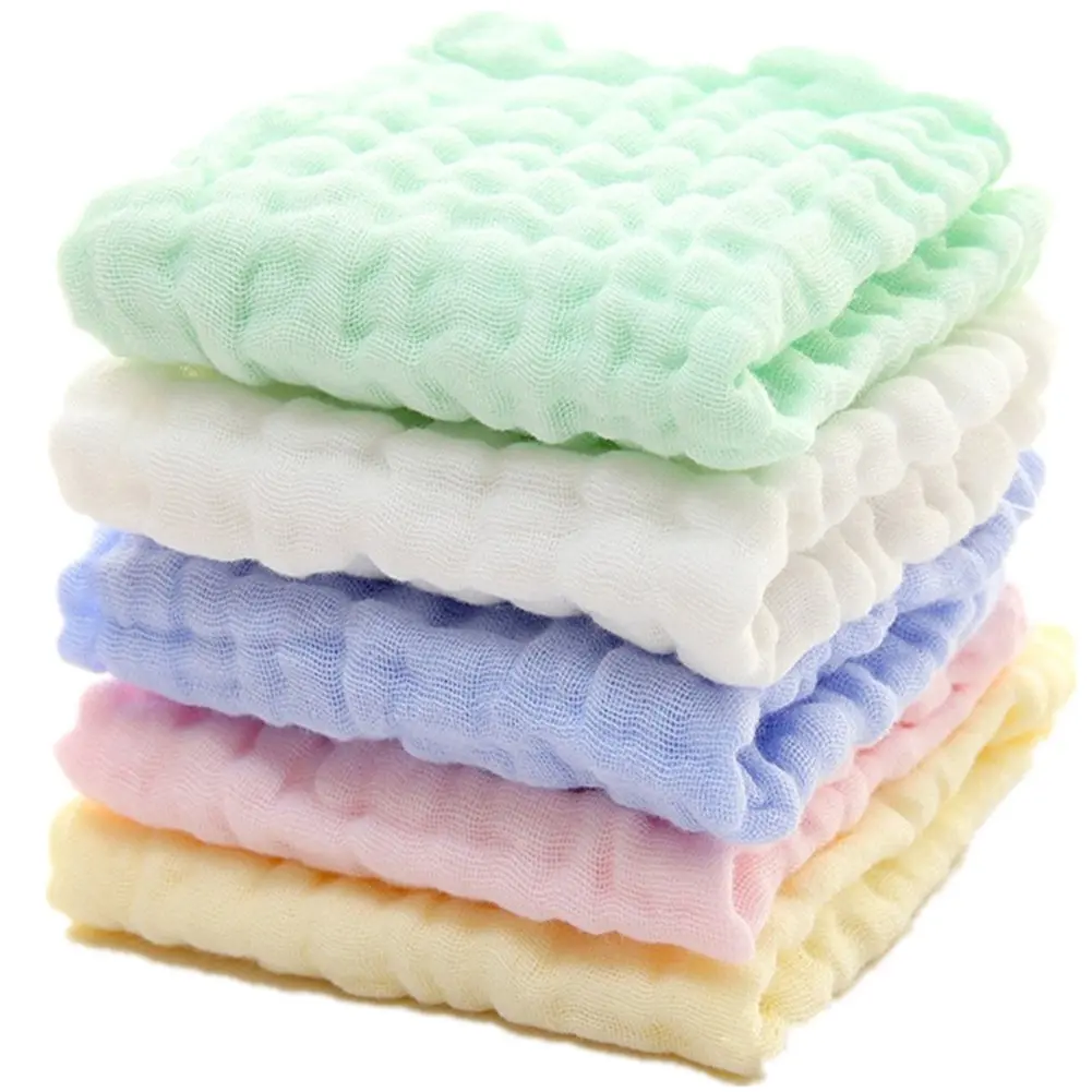 Baby Washcloths - Natural Cotton Baby Wipes - Soft Newborn Face Towel and Washcloth  Sensitive Skin, Registry as Shower, 5 Pack 12x12 inches New model