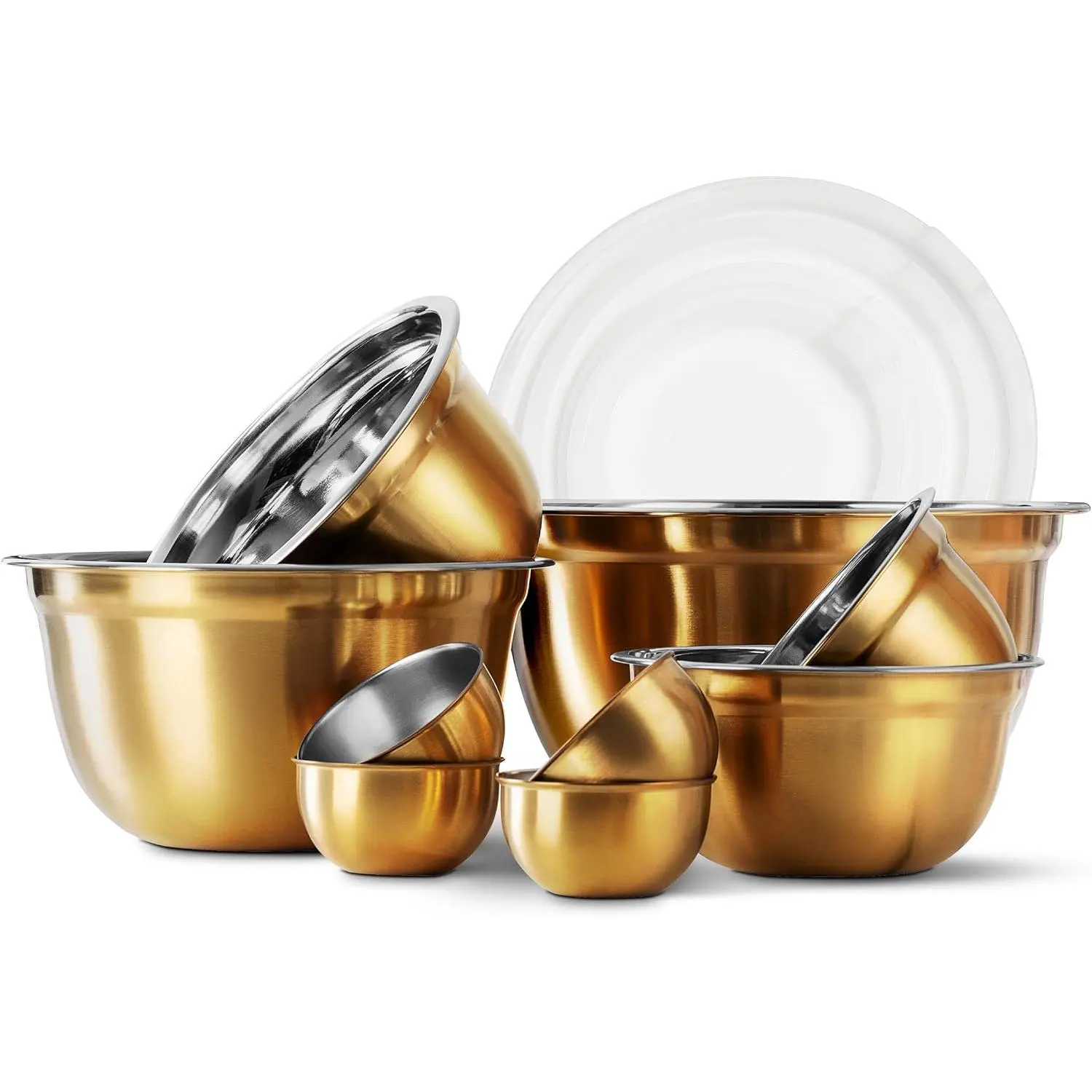 18 count Mixing Bowls Set  Airtight , Stainless Steel Bowl Organizers,  Storage Containers, Meal Prep, Nesting Salad Bowls For ing, Baking, Kitchen Use,