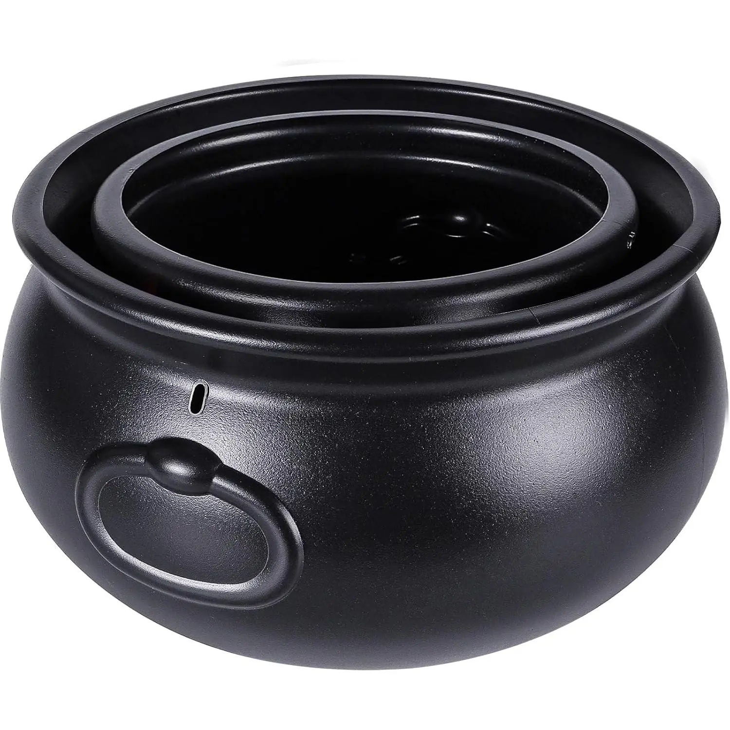 12.6" and 7.4" Package Halloween Large Cauldron, 2pcs Black Plastic Witch Cauldron Kettle Halloween Pot Candy Holder for Halloween & St. Patrick’s Day Party Favors Decor