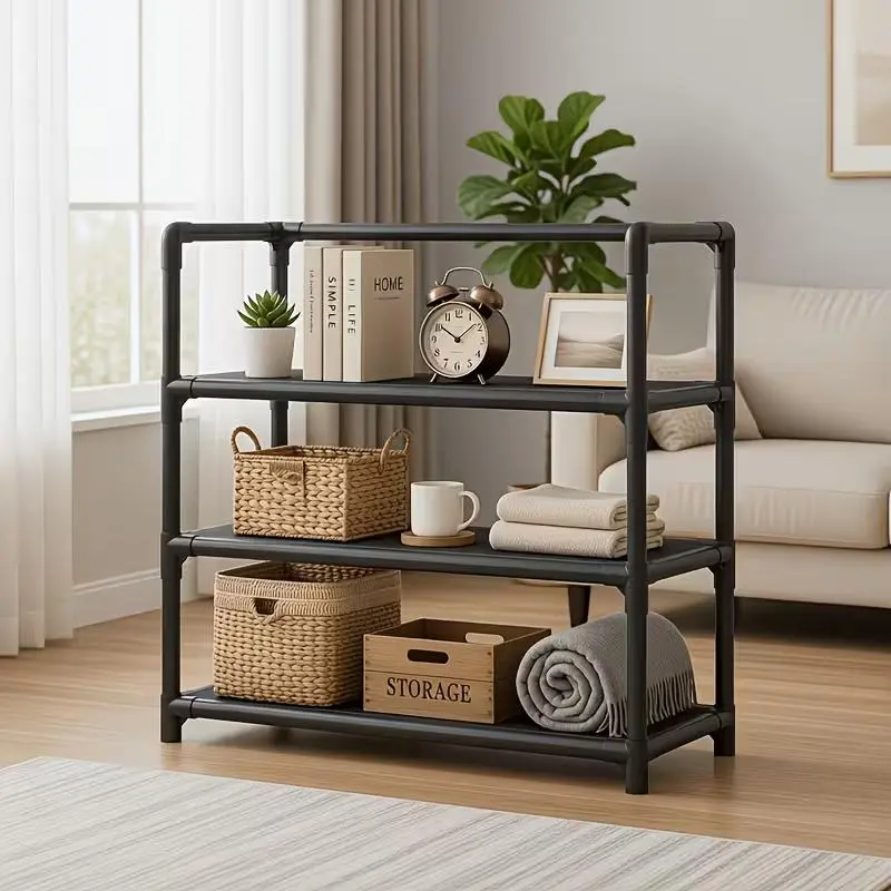3-Tier / 4-Tier / 5-Tier Storage Racks – Tool-free assembly, sturdy and durable structure, compact design, suitable for kitchens, bathrooms, living rooms, garages or commercial spaces. Freestanding multi-purpose storage racks