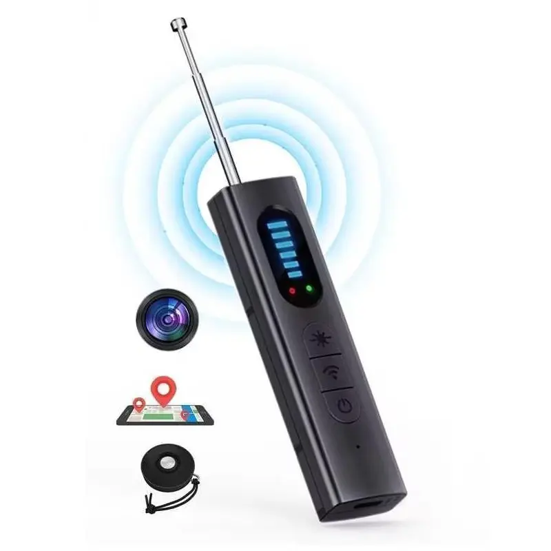 Hidden Camera Detector, Hidden Camera Detector with LED Light, GPS Tracker Detector with 5 Sensitivity Levels, Suitable for Office, Hotel, Travel, Portable
