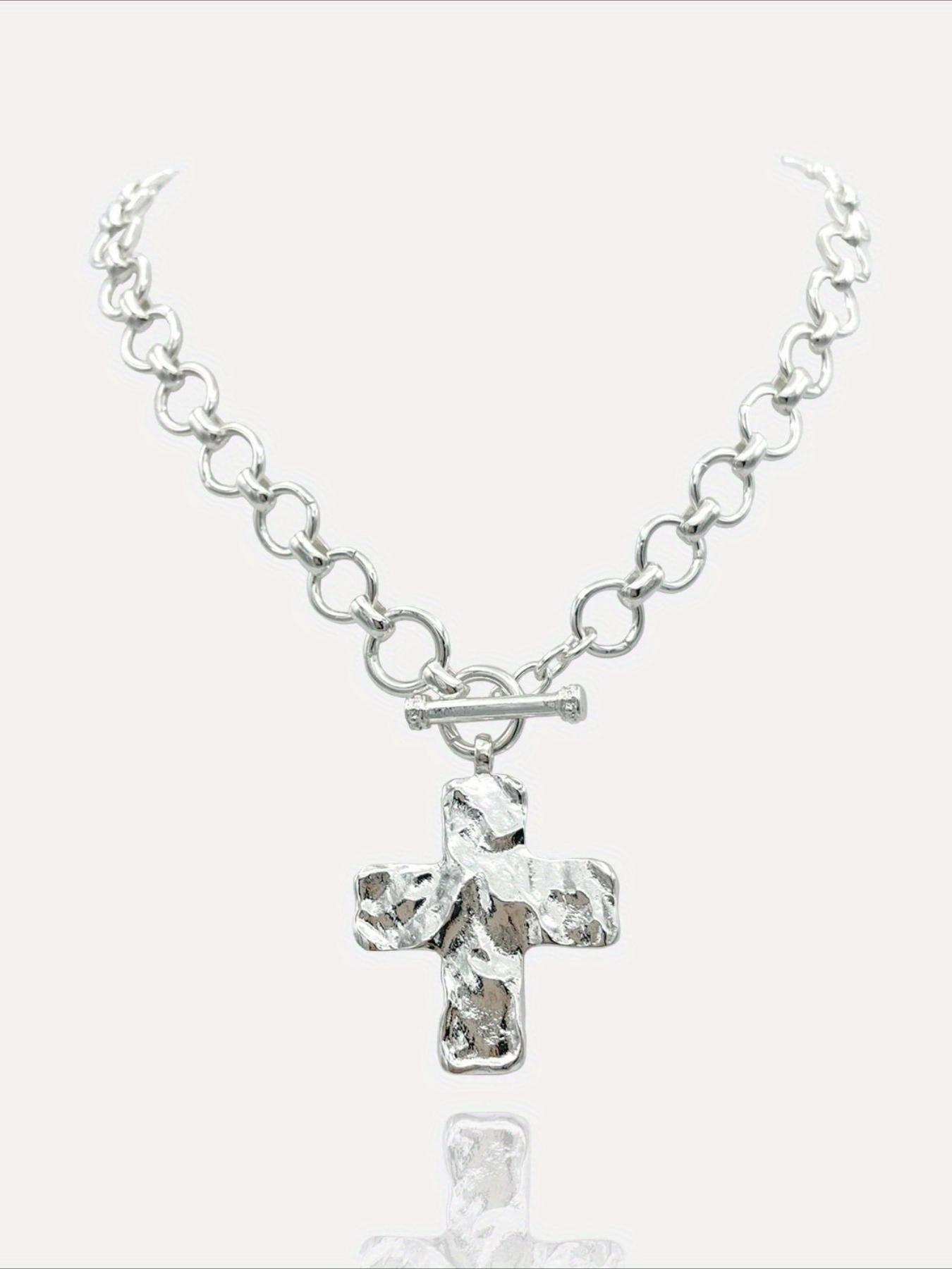 Fashion Cross Pendant Necklace, Vintage Necklace for Party, Daily Decor, Trendy All-match & Exquisite Jewelry for Birthday Gift, Chain Jewelry, Dainty Cross Necklace