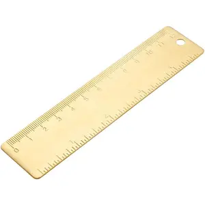 Straight Brass Ruler 120mm 4 Inches Metric Measurement Tool Drawing Measuring Ruler 1mm Thickness