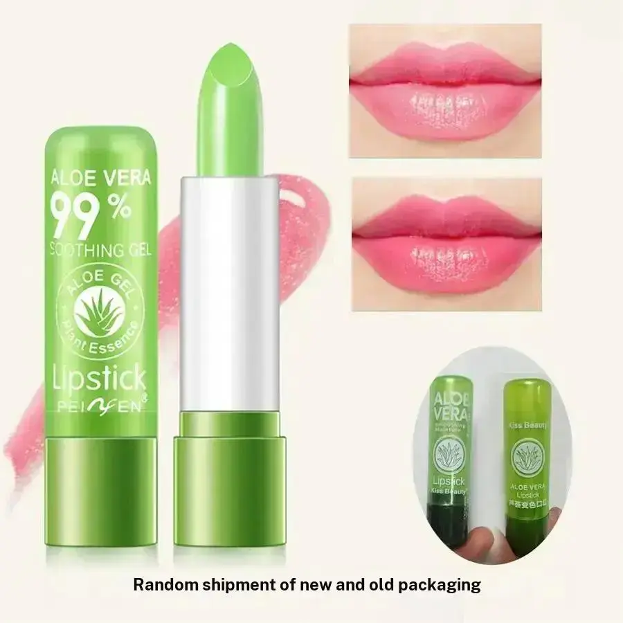 Natural Moisturizing Hydrating Aloe Vera Lip Balm, Color-Changing Temperature Control Lip Gloss, Lip Balm & Mask Set, Daily Lip Care for Men and Women, Lip Care Products