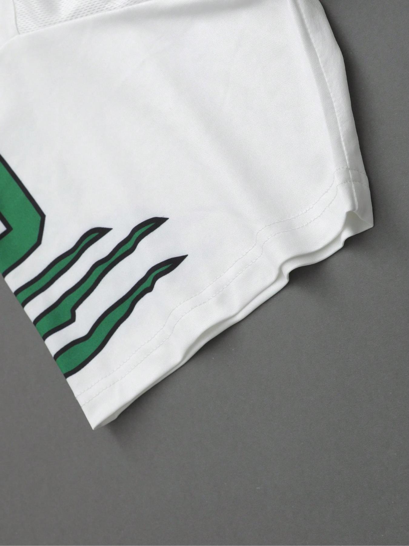 Men's Letter & Star Print Tee & Striped Trim Pants Pyjama Two-piece Set, Men's Sleepwear for Summer