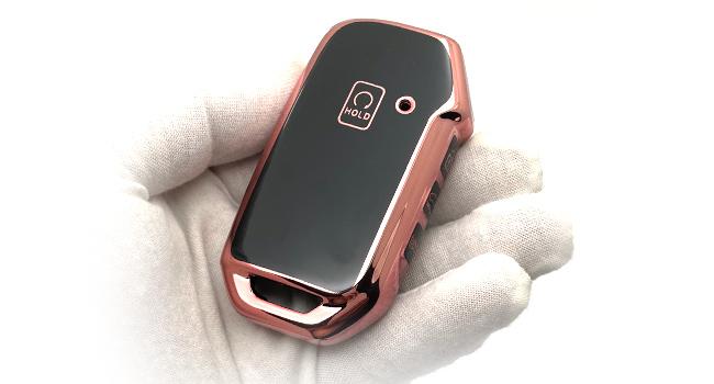 Suitable for Kia key cover. Beautiful TPU Key Case Compatible with Seltos Soul Telluride Sorento NIRO K5 Cerato Sportage Forte Ceed 4/5 Buttons Smart Remote Key (Pink Combination)