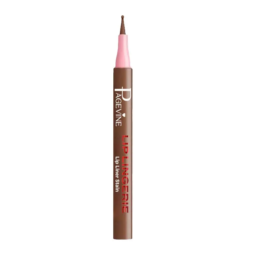 1PC PAGE VINE Viral Ins 3D Stereo Lip Shaper Ultra Fine Tip One Stroke High Saturation Smooth Non Cracking Lip Liner Create Natural Mist Lips For Daily Commute Date Western Style Portable Cosmetic Gift For Young Ladies