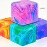 1/2/4 PCS Fidget Toys Squishy Stress Cube, Stress Balls for Kids Adults Squishy Stress Relief, Ice Squishy Cube Sugar Balls, High Density Squeeze Balls for Students Calming Stress Relief Tools